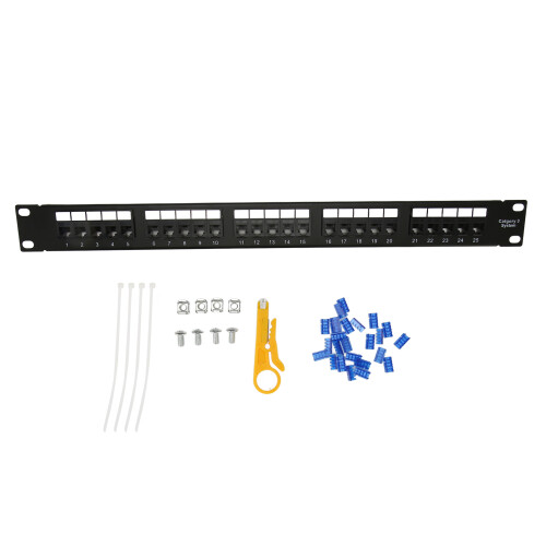 25 Ports RJ11 Through Coupler Patch Panel for 19" Rack Cabinet 1