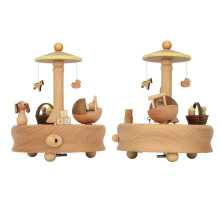 Elegant Buche-Holz-Musik-Karussell-Box – Valentinstags- & Geburtstagsgeschenk