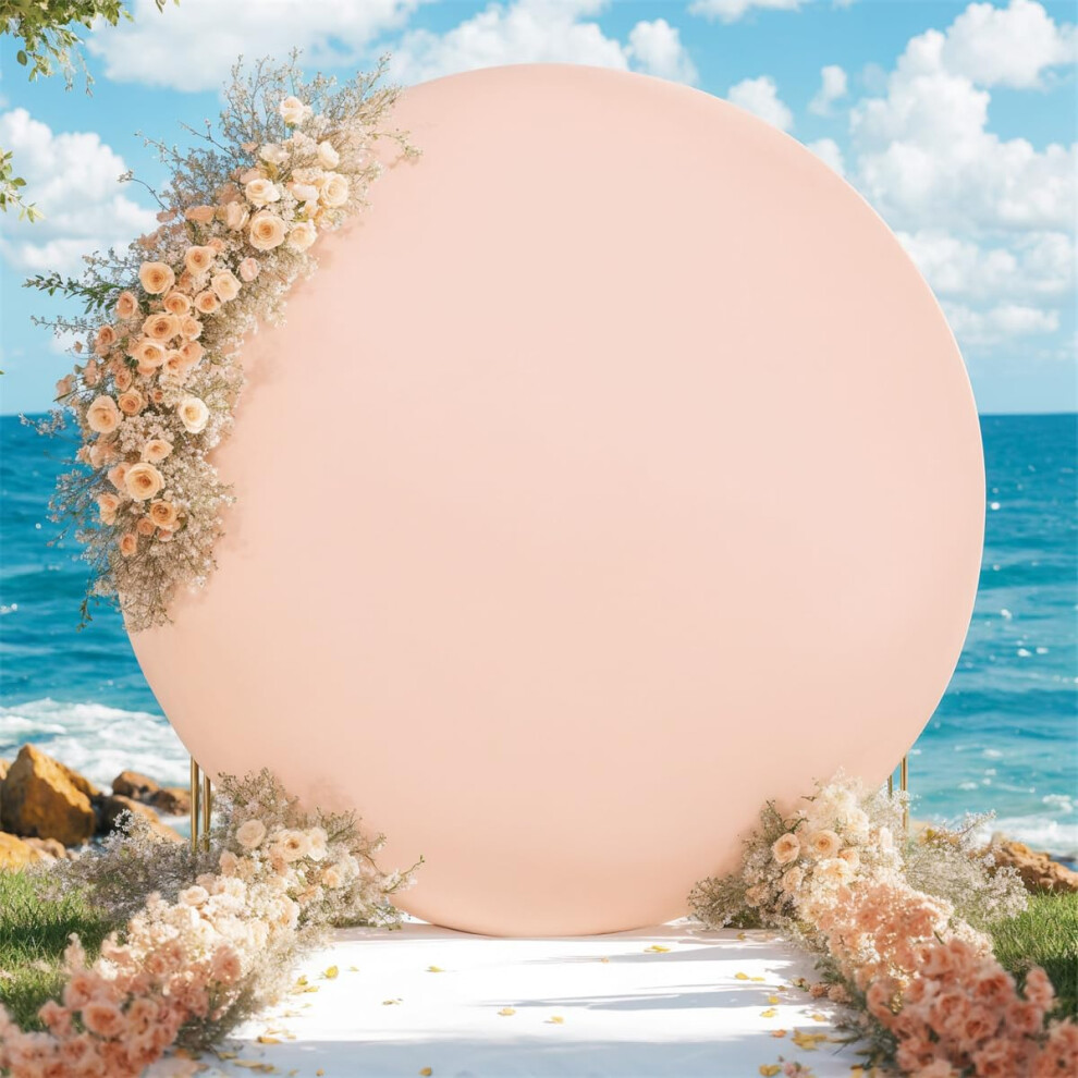 Round Backdrop Cover Circle Stand Frame With Elastic Band 7.2ft 220cm Light Pink Wedding Backdrop Photography Background-image-OPC-PKZHX8V-NEW