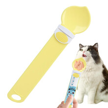 Cat Treat Spoon, Lickable Puree Dispenser For Cats, Dispenses Compote Treats And Liquid Wet Food, Yellow, Cats And Dogs