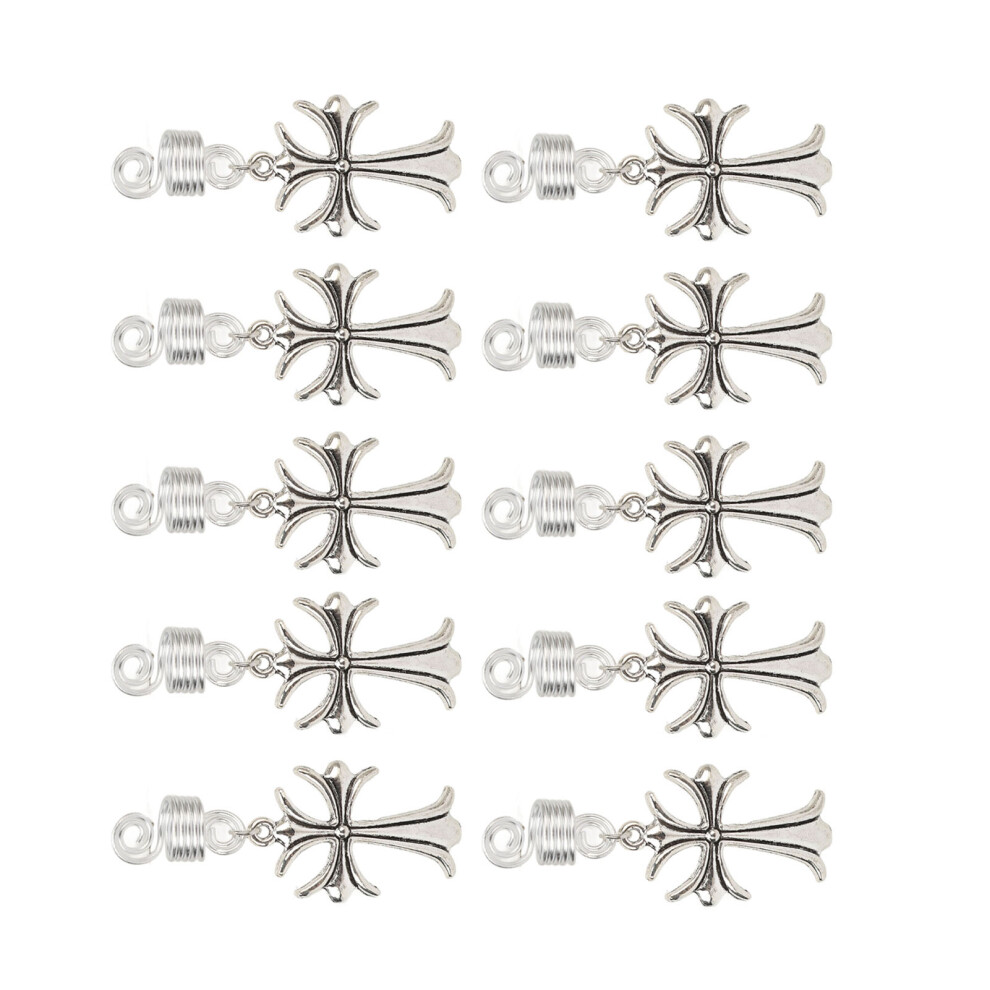 Unisex 10Pcs Alloy Beard Coil Pendant Dreadlock Spiral Hair Coil Accessories