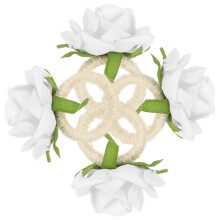 4Pcs White Artificial Rose Napkin Rings Wedding Dining Table Decor