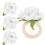 4Pcs White Artificial Rose Napkin Rings Wedding Dining Table Decor 8