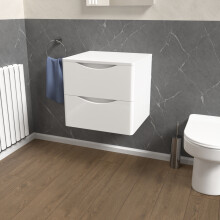Nes Home White 500mm Bathroom Wall Hung Vanity With Worktop
