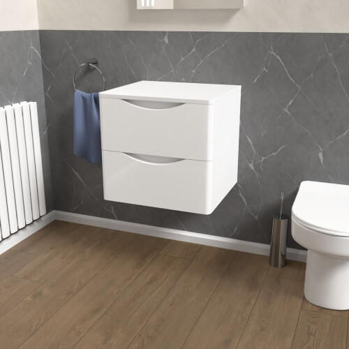 NES Home Nes Home White 500mm Bathroom Wall Hung Vanity With Worktop