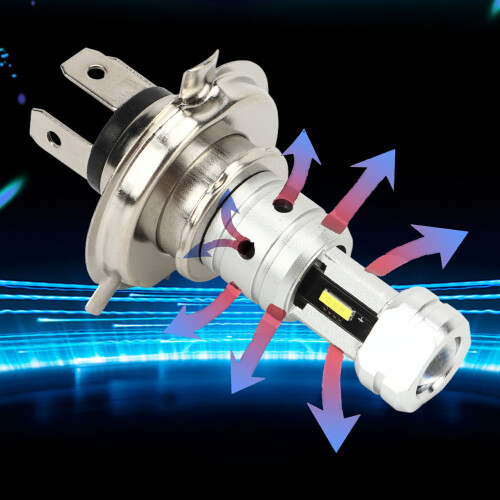 2 Stück 100W 6000K H4 LED Motorrad-Scheinwerferlampe, CSP-Chip 2