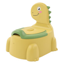 Yellow Dinosaur Style Baby Potty with Rubber Base & Handles