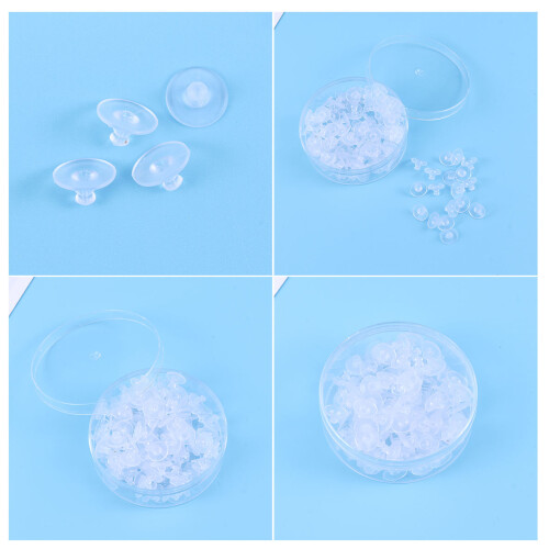 1 Box Transparent Earring Backs Clutch Locking With Pad For Studs 2