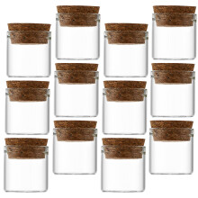 12 Kleine Glasflaschen Mit Holzkorken Für Lose Teesorten