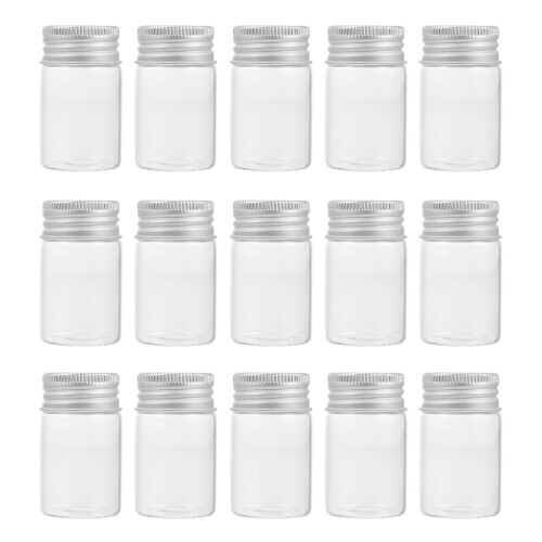 50Stk 20Ml Transparente Glasfläschchen Mit Deckeln Für