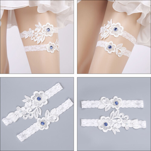 2Stk Damen Strumpfhalter Oberschenkel Ring Spitzenstrumpfband 2