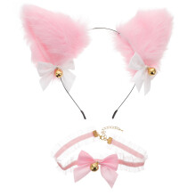 1 Set Plüsch Katzenohr Stirnband Mit Schleifchen Cosplay Zubehör
