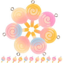 20Pcs Lightweight Resin Lollipop Charms for DIY Earrings and Jewelry