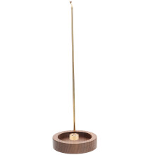 1Set Stylish Coffee Wood Incense Stick Holder Brass for Home Use