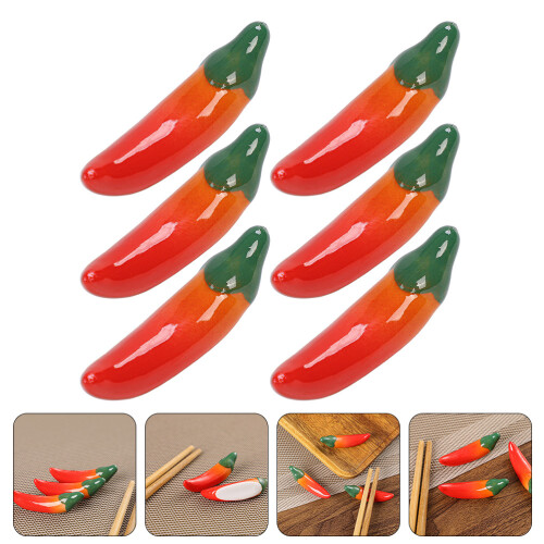 6 Keramik Essstäbchenhalter Pfefferform 2