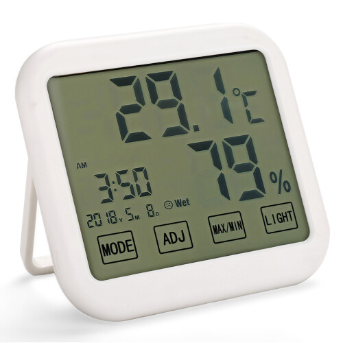 Digitaler Touchscreen Hygrometer Innenraum Weiß 1