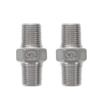 2Stk Wasseranschluss Adapter 304 Edelstahl Schlauchverbinder Silber