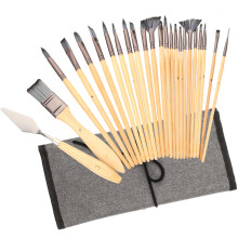 1Set Künstlerpinsel Set Holz Nylon Grau Für Acryl Öl Aquarellmalerei