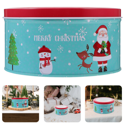 Tinplate Cookie Tin Box Christmas Candy Packaging Biscuits Treat Case 2