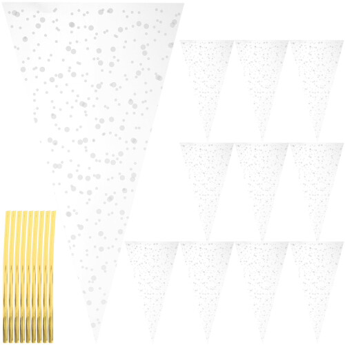 100Stk Transparente Popcornbeutel Mit Schleifenbändern 1