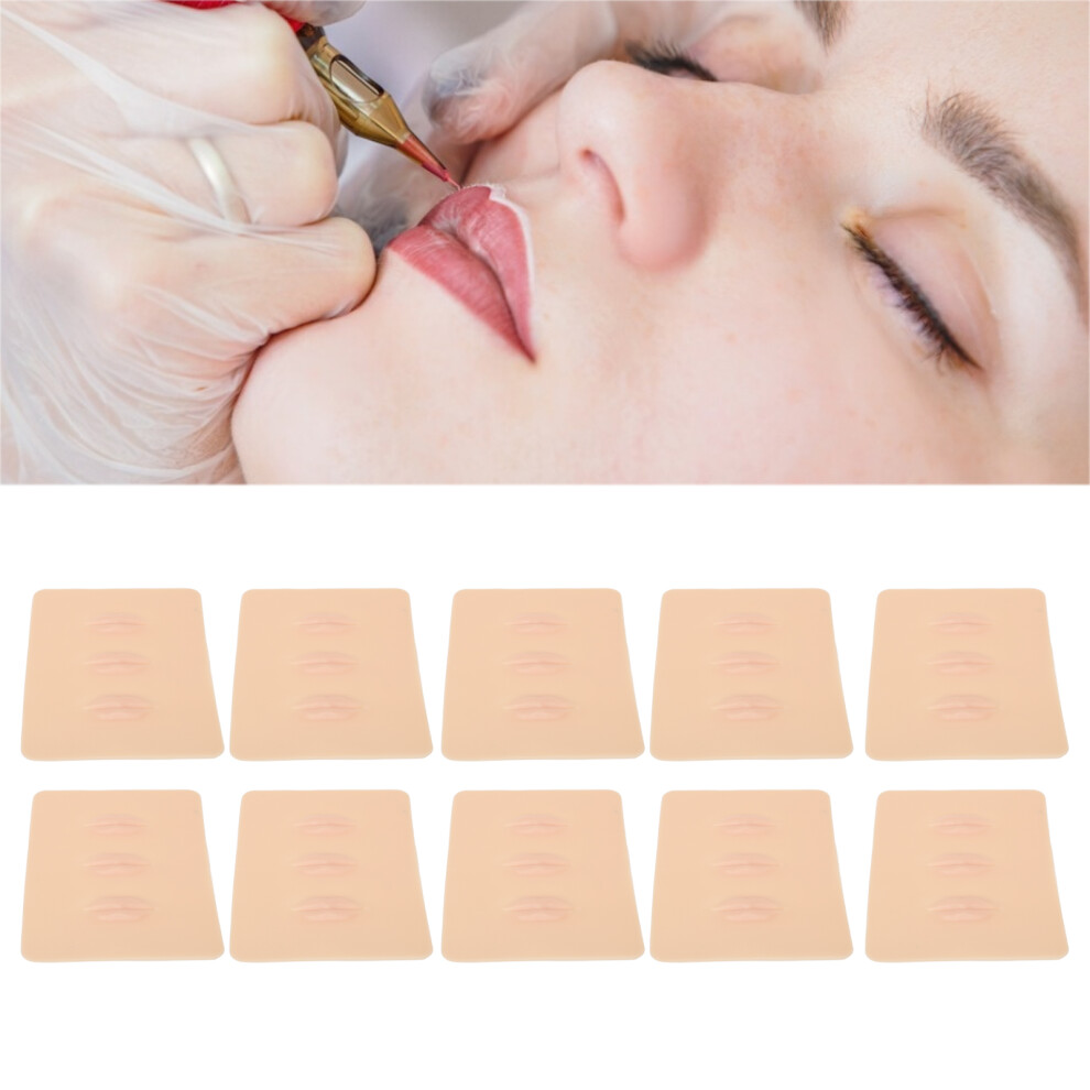 10pcs Soft Silicone Lip Tattoo Practice Skin Set for Microblading Artists