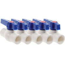 5Stk Kugelhahn Set PVC Wasserabsperrventil Schnellkupplung Weiß