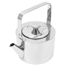 Edelstahl-Teekessel mit 1 L, Pfeifen, Siebeinsatz und ergonomischem Griff