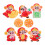 8 Teile Mini - Chinesischer Glücksgott Orange Auto- 9