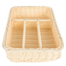 1St Simuliertes Rattan Aufbewahrungskorb Besteckorganizer