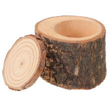 Kleiner Holz Für Hamster Papagei Mit Deckel Futter Wasser