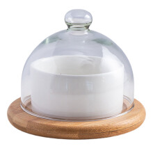 Salat Schüssel Set Mit Glasdeckel Holz Tablett Keramik Geschirr
