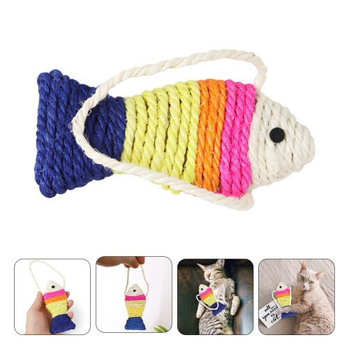 3St Kattenkrabplank Vissenvorm Sisal Speelmat 2