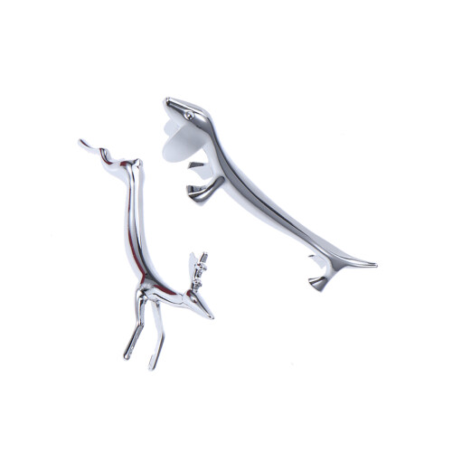 2Stk Metall Essstäbchenhalter Silber Tierverschluss Und