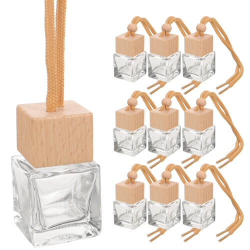 10Pz Flaconi Profumo Appendibili Auto E Legno Khaki Per Aromi 2