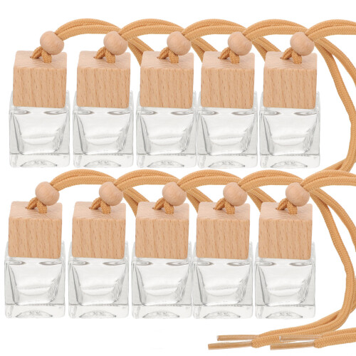 10Pz Flaconi Profumo Appendibili Auto E Legno Khaki Per Aromi 1