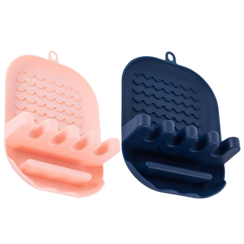 2Stk Multifunktionale Spatelablage Pink Marineblau 1