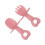 2Pcs Baby Training Tableware Pink Silicone Fork and Spoon Set for Kids 1