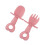 2Pcs Baby Training Tableware Pink Silicone Fork and Spoon Set for Kids 5