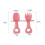 2Pcs Baby Training Tableware Pink Silicone Fork and Spoon Set for Kids 2