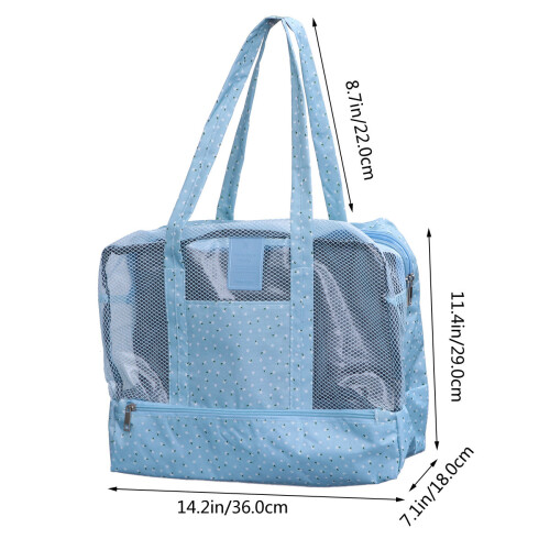 Beach Tote Mit Nass Blumenmuster Himmelblau 1