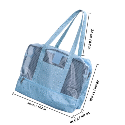 Beach Tote Mit Nass Blumenmuster Himmelblau 2