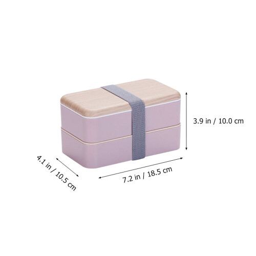 1 Boîte Repas Double Compartiments Rose En PP Design 1
