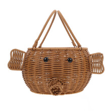 Creative Handgeflochtener Schwein Picknickkorb Imitat Rattan Für