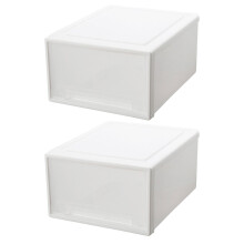 2St Plastic Opbergdozen Met Lade Wit Voor Kleding En Speelgoed