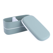 1 Set Kunststoff Zweilagige Outdoor Bento Lunchbox Für Schule Und Büro