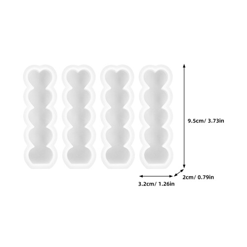 4Pcs Heart-Shaped Silicone Molds for Candle Making and Baking DIY 1