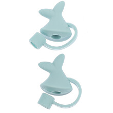 1 Set 2Stk Delfinschwanzförmige Strohhalme Mit Silikonstopfen