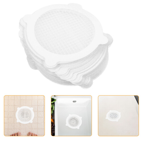 50Stk Duschbodenfilter Aufkleber Einweg Ablauf Filter Haarstopper 2