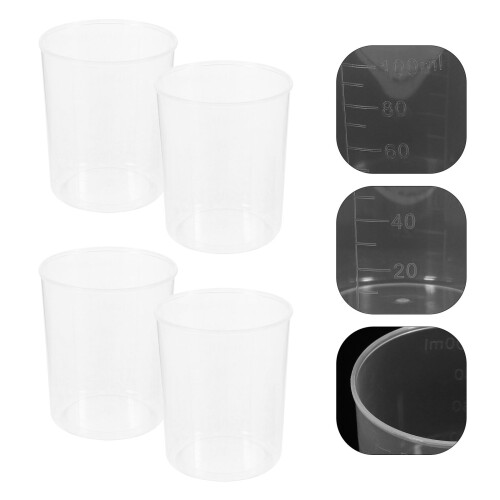 30Stk Durchsichtige Messbecher 100Ml Labor Messzylinder 1