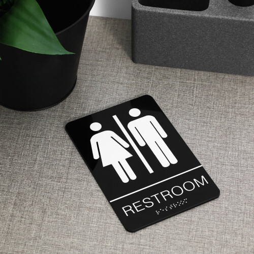 Unisex Toiletten Schild Mit Blindenschrift Selbstklebend 2